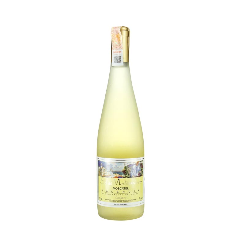 Witte-Wijn-Moscatel-de-Valencia-Sol-del-Mediterraneo-Spanje